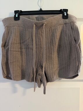 Barefoot dreams Cozy Taupe Plush Lounge Shorts - Women's